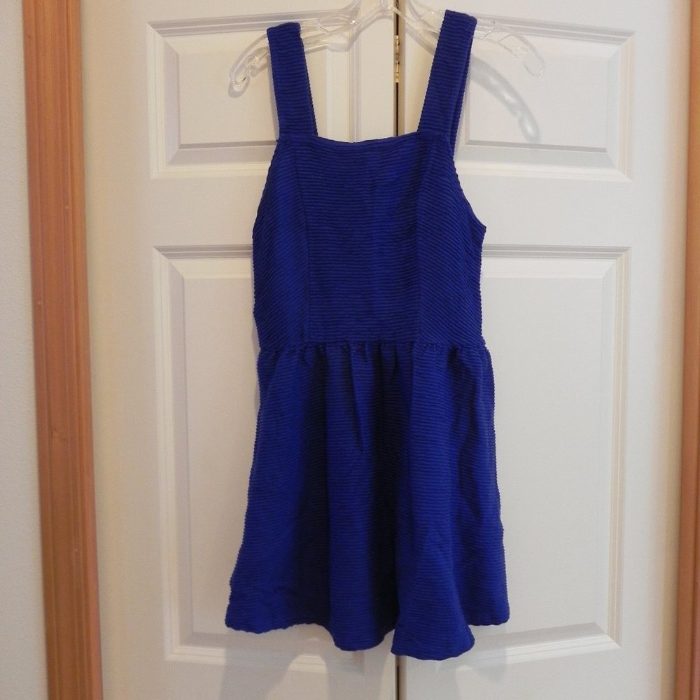 Topshop blue cotton knit sleeveless dress Size 8. Spring Summer dress.